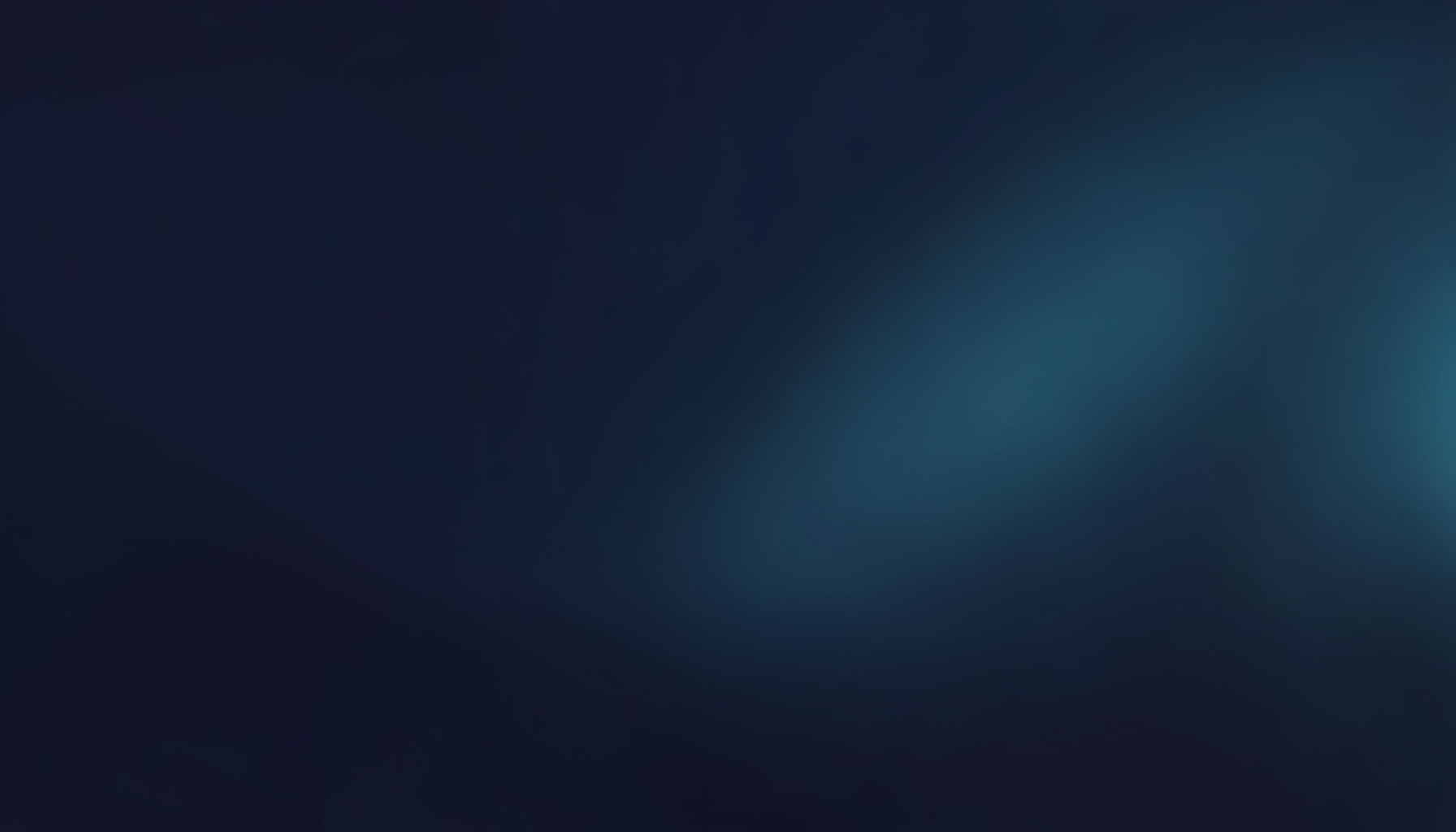 Dark abstract gradient composition with deep navy and charcoal tones, subtle cyan highlights, no figures or objects, calm technical mood