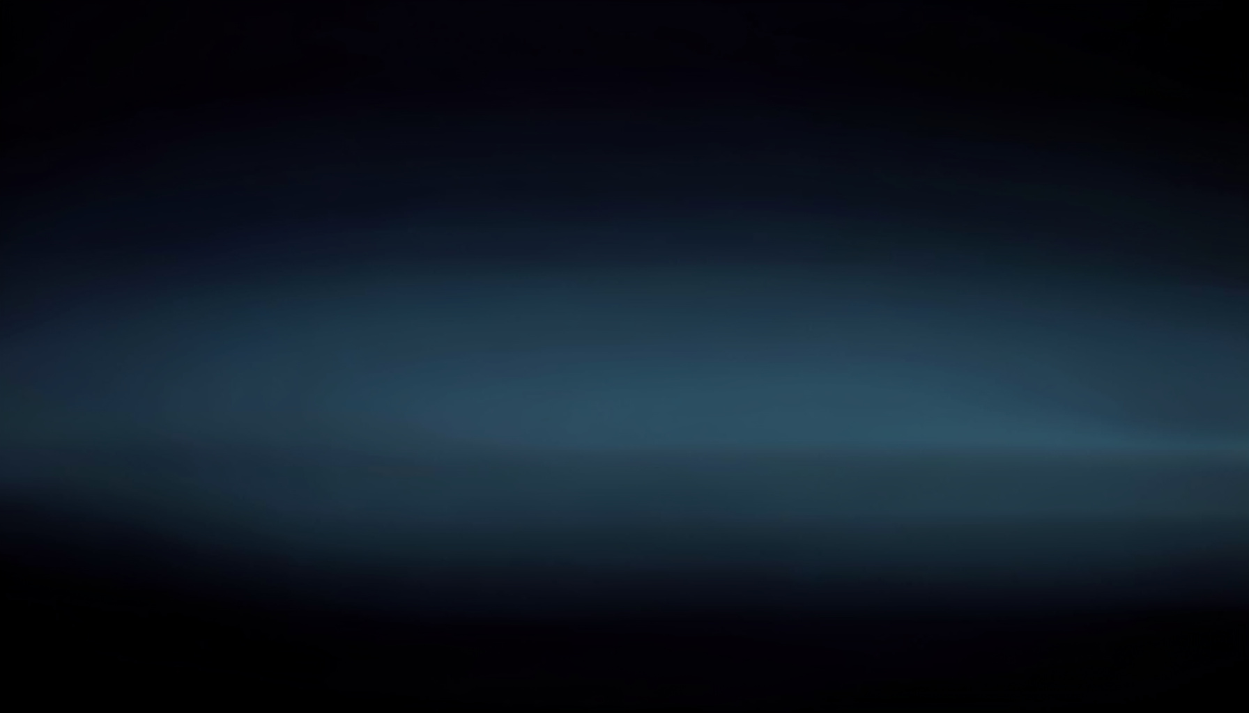 Dark abstract composition with deep indigo and charcoal tones, subtle horizontal bands of muted teal and slate fading into a near-black field, evoking a calm terminal-like atmosphere.